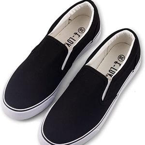 Black Canvas Slip on Shoe